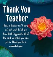 Image result for Thank You Cards for Teachers From Parents