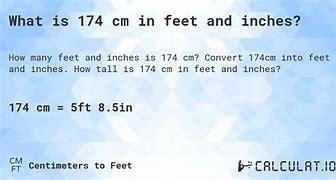 Image result for 174Cm in Feet