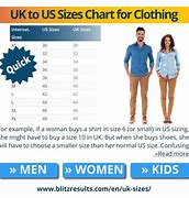 Image result for UK Us Size Conversion Chart