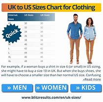 Image result for US Size Graph