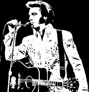 Image result for Elvis with Guitar Black and White Graphics