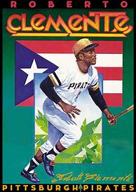 Image result for Roberto Clemente Clip Art Whit a Flag and Bat