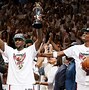 Image result for LeBron James Holding NBA Trophy Miami Heat