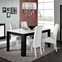 Image result for Black and White Dining Table