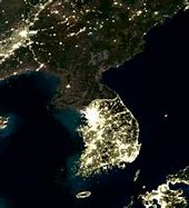 Image result for North Korea Night Map