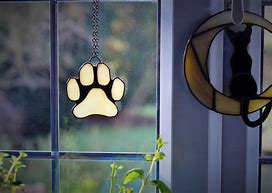 Image result for Glass Window Hanger Paw Print