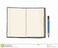 Image result for Notebook and Pencil Line Drawing