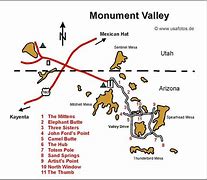 Image result for Monument Valley Arizona Map