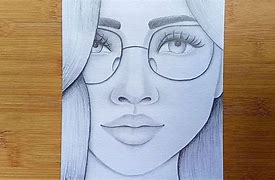 Image result for Girl with Glasses Sketch