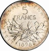 Image result for Pièce De 5 Francs