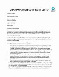 Image result for Discrimination Complaint Letter