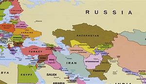 Image result for Map Middle East Russia