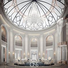 Lovely Skylight in Private Palace Grand Lounge Interior  | IONS DESIGN | Archinect