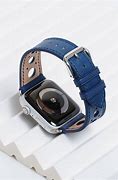 Image result for Blue Apple Watch with Brown Band