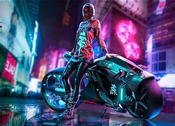 Image result for Neon City with Motorcycle