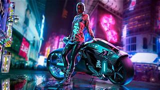 Image result for Neon City Art Wallpaper Motorcycle