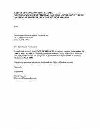 Image result for Example of Letter of Good Standing