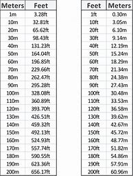 Image result for 2 Meters in Feet