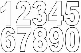 Image result for Black and White Numbers Printable