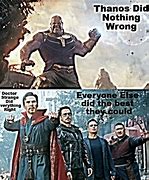 Image result for Thanos Doctor Strange Meme