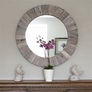 Image result for Round Wood Wall Mirror