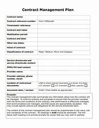 Image result for Contract Management Plan Template