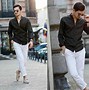 Image result for Pantalón Blanco Outfit Hombre