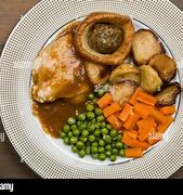 Image result for Roast Dinner Chicken and Yorkshire Pudding