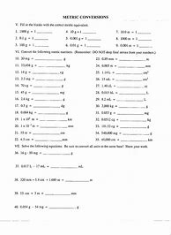 Image result for SI Unit Conversion Worksheet