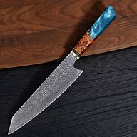 Image result for Demascus Blue Knife