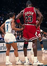 Image result for Image of Michael Jordan Wearing MJ1 Nike's