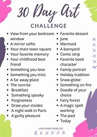 Image result for 30-Day Art Challenge Ideas