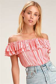 Image result for Women's Red and White Stripe Top