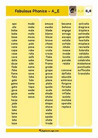 Image result for A_E Words. List