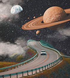 Retro-Space Futurism Art / Collage Art with winding roads 🌎🪐💫 : r ...