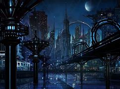 Image result for Sci-Fi Landscape Art City