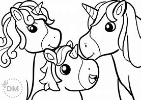 Image result for Unicorn Family Coloring Page