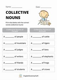 Image result for Collective Nouns Worksheet