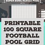 Image result for 100 Square Football Pool Grid