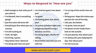 Image result for Ways to Answer How Are You