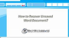 Image result for Recover Recent Unsaved Word Document