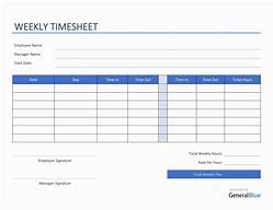 Image result for Weekly Time Card