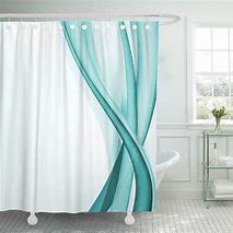 Image result for Turquoise and White Shower Curtains