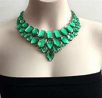 Image result for Multi Shades of Green Rhinestone Statement Necklace