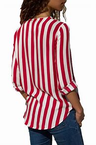 Image result for Red and White Striped V-Neck Shirt