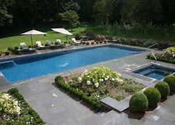 Image result for Rectangular Pool with Separate Spa