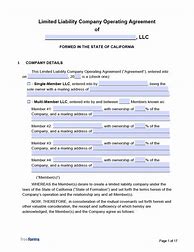 Image result for CA LLC Operating Agreement Template