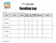 Image result for 7th Grade Reading Log Printable