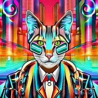 Image result for Psychedelic Cat Art