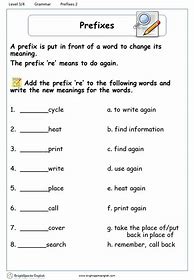 Image result for Prefixes Worksheet Printable